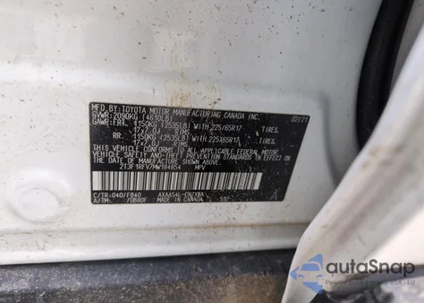 2021 Toyota Rav4 Le из США, поврежденный, VIN 2T3F1RFV7MW184854